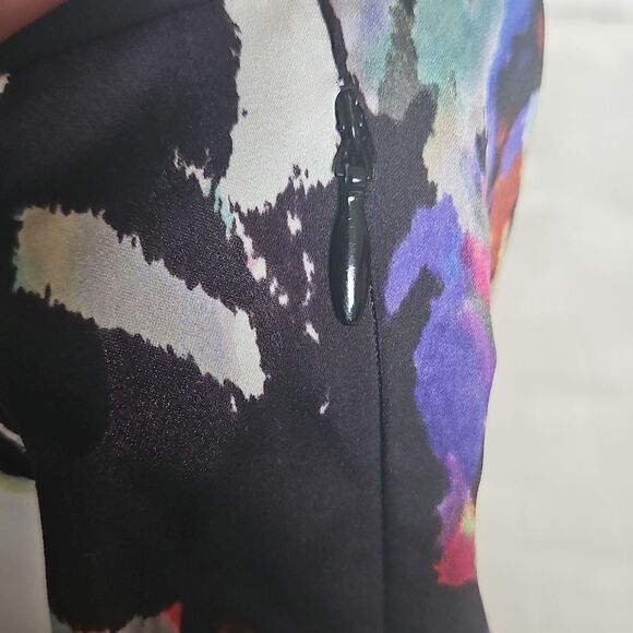 Mexx Sheer Sleeveless Color Splash Top Black Size 12 - Picture 16 of 16